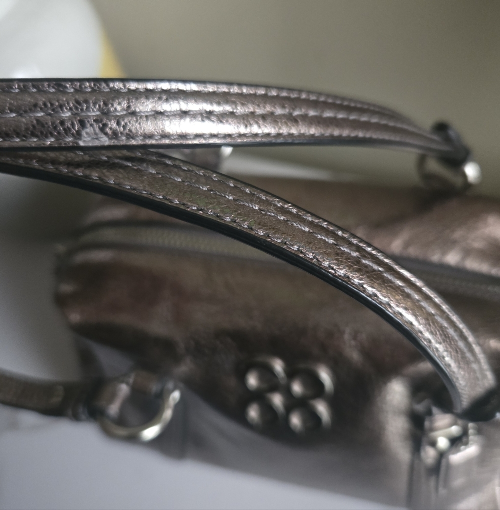 EUC Coach Julia Metallic Gunmetal Mini Satchel Bag - Picture 8 of 12